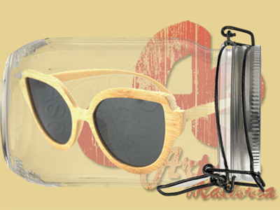 Gafas de sol de madera de bambu ojo de gato