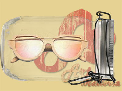 Gafas de sol de madera de bambu ojo de gato con deco en puente