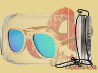 Gafas de sol de madera de bambu ovales