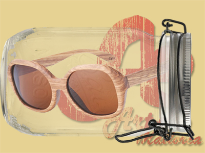 Gafas de sol de madera de zebrano de diseño vintage