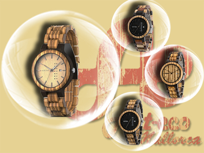 Reloj de madera con doble calendario