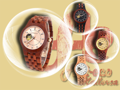 Reloj mecánico de madera