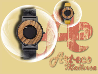 Reloj de acero y madera con sistema magnético