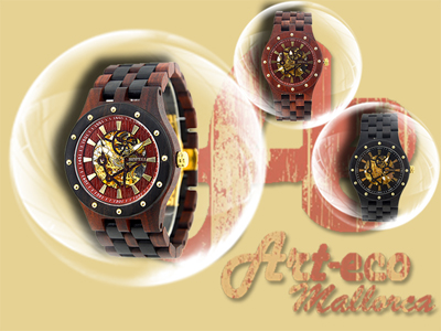 Reloj automático de madera