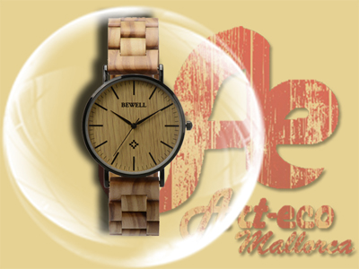 Modelo en acero negro y madera de olivo