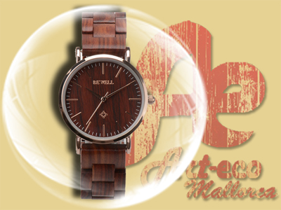 Modelo en acero rosado y madera de sándalo rojo