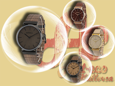 Reloj con caja de acero y una correa de madera y cuero