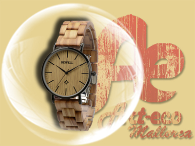 Modelo en madera de olivo y acero negro