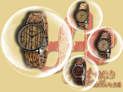 Reloj de acero y madera