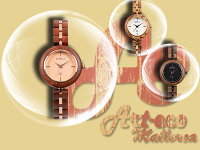 Reloj de madera y acero