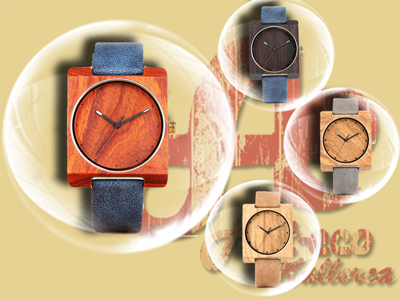 Caja de madera y correa de cuero y lona. 