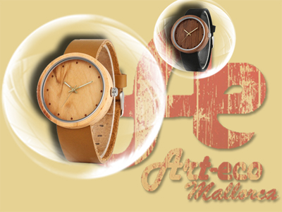 Reloj de madera y cuero