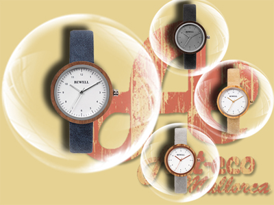 Reloj de madera y cuero