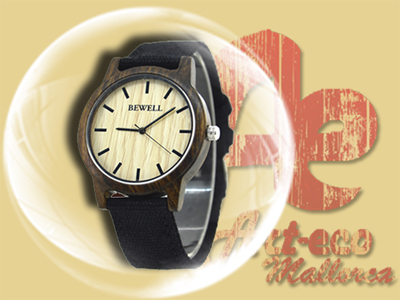 Modelo de madera de sándalo negro y correa de lona negra